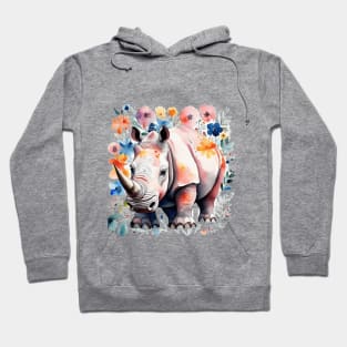 Floral rhino Hoodie